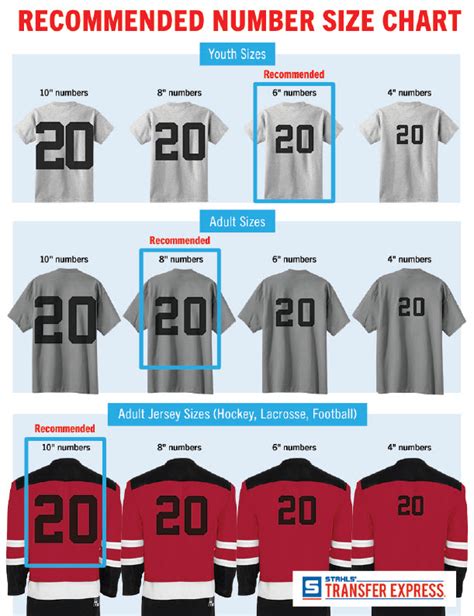 dimensions for soccer jersey number